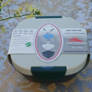 High Sierra Lunch Box w/ Divider, Fork, Ice Pack, & Sauce Container